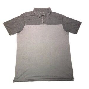 BKE Men's Classic Short Sleeve Algodon/Polyester Polo Shirt Gray Size Large